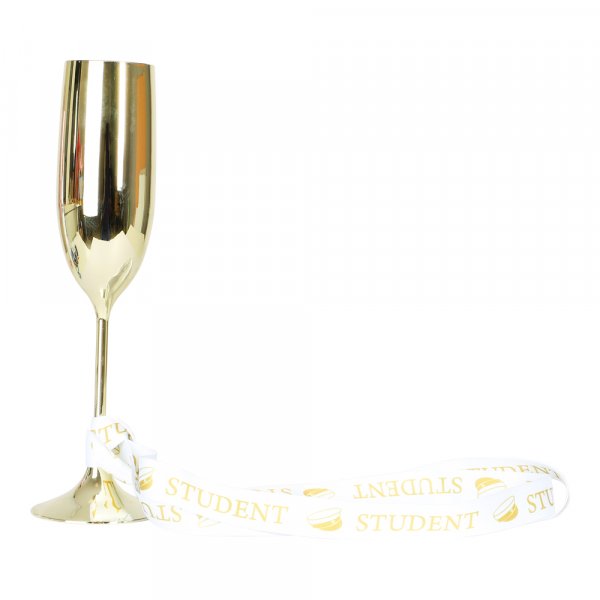 Champagneglass med bnd - Student - Gull