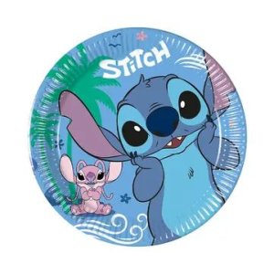 Papptallerkener - Stitch & Angel - 20 cm - 8-pakning Papptallerkener - Stitch & Angel - 20 cm - 8-pakning