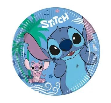 Papptallerkener – Stitch & Angel – 20 cm – 8-pakning – Sting