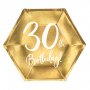 Desserttallerkener - 30-rsdag - Hvit/Gull - 6-pakning