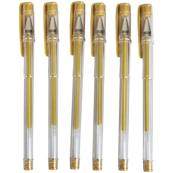Gelkulepenner - 6-pakning - Gull Gelkulepenner - 6-pakning - Gull