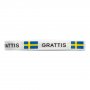 Silkebånd - Sverige - Hvitt med svensk flagg - 5m Silkebånd - Sverige - Hvitt med svensk flagg - 5m
