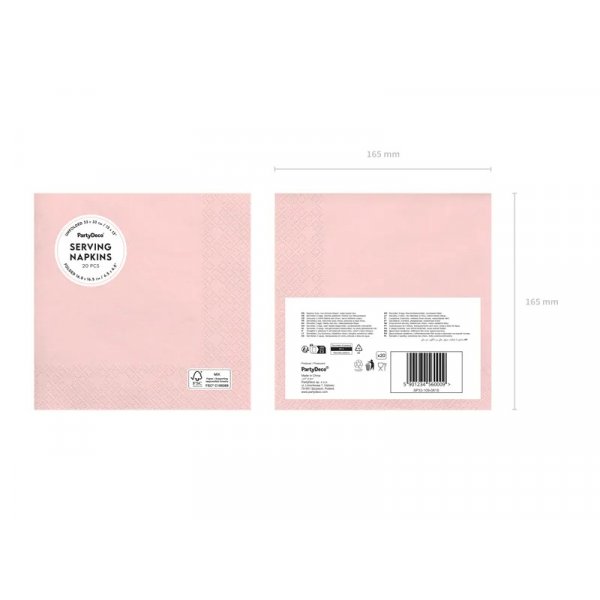 Servietter - Babyrosa - 20-pakning Servietter - Babyrosa - 20-pakning