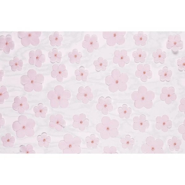 Bordløper - Tyll med blomster - Rosa - 5m Bordløper - Tyll med blomster - Rosa - 5m