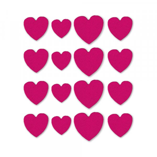 Sukkerpynt - Rde hjerter - 16-pakning