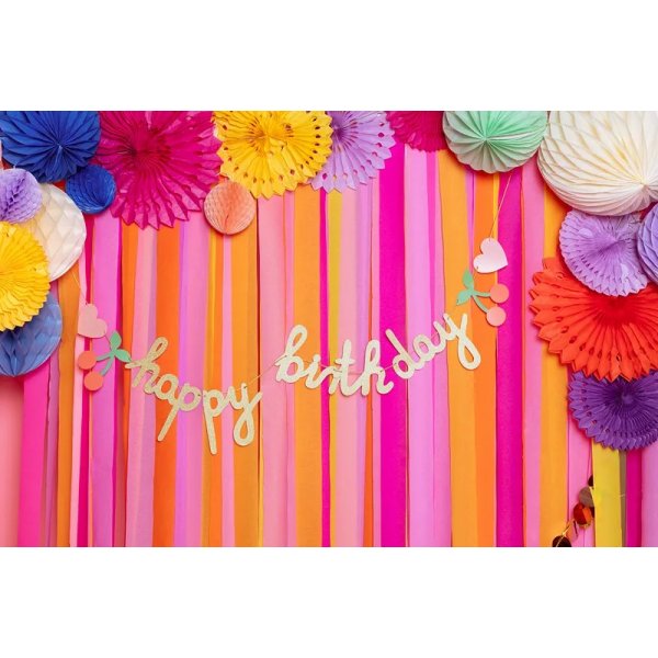 Girlander - Gratulerer med dagen - Regnbuemiks - 1m Girlander - Gratulerer med dagen - Regnbuemiks - 1m