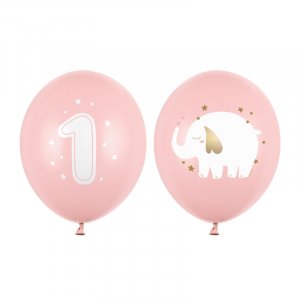 Ballonger - 1 r - Lys rosa/Elefant - 50-pakning