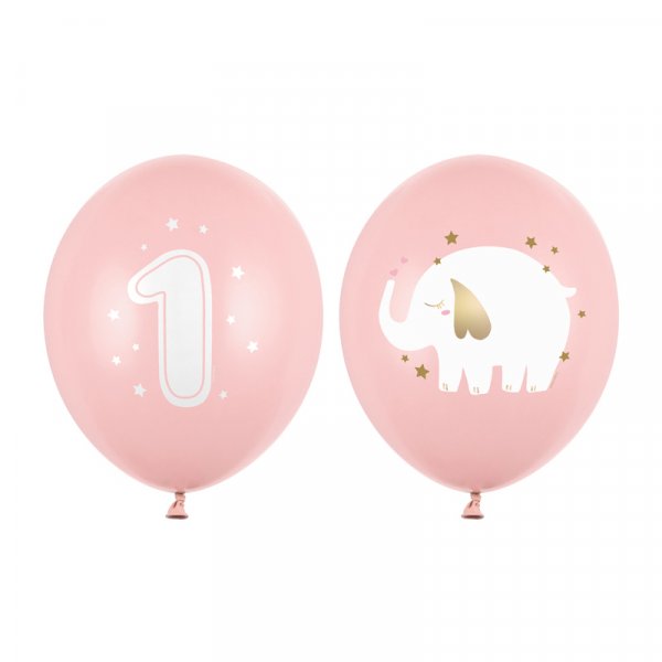Ballonger - 1 r - Lys rosa/Elefant - 50-pakning