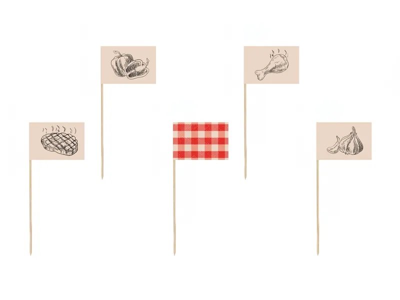 Matvalg – BBQ – Grill – 12-pakning – Kakevalg til fest, Kakepynt til fester