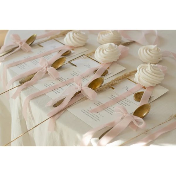 Velourb�nd - 10 m - Lys rosa - 15 mm