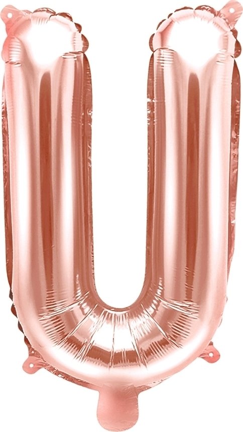 Bokstavballonger – Roségull – 35 cm – Bokstav: U – Bokstavballonger, Ballonger
