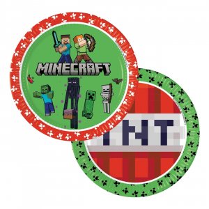 Papptallerkener Minecraft 23 cm - 8-pakning Papptallerkener Minecraft 23 cm - 8-pakning