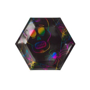 Papirtallerkener - Halloween - Hodeskalle - 23 cm - 8-pakning