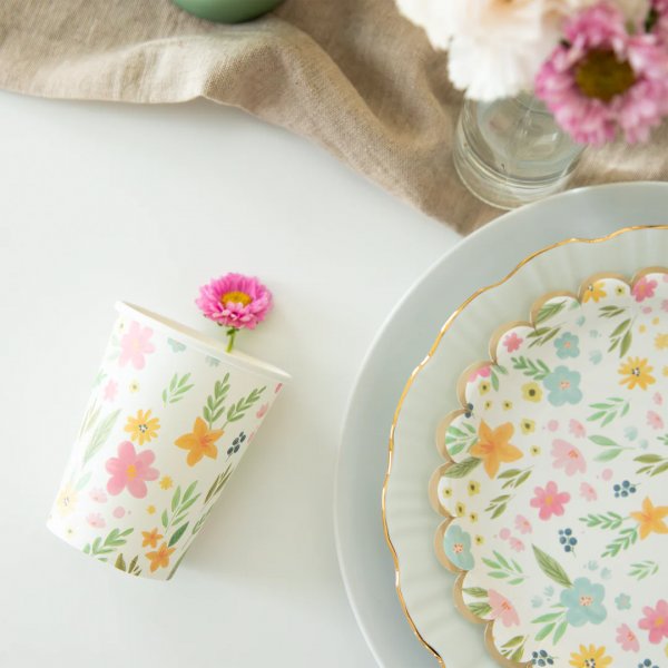 Papirkopper - Ville blomster - 6-pakning