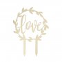 Cake topper - Love - Gold wedding