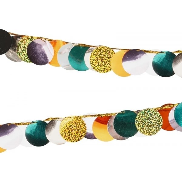 Metallisk girlander - Blandede farger - 2,2m
