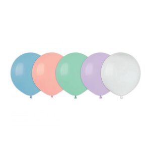 Runde ensfargede ballonger - 48 cm - Pastellmiks - 5-pakning