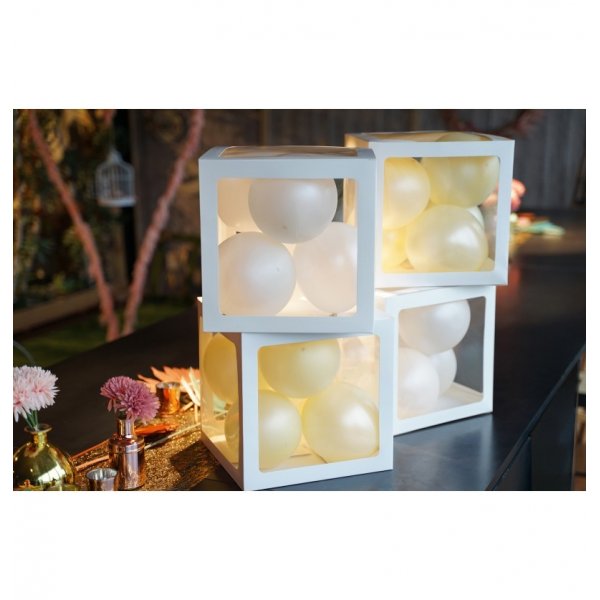 Ballongdekoration - Klossar - Transparent/Vit