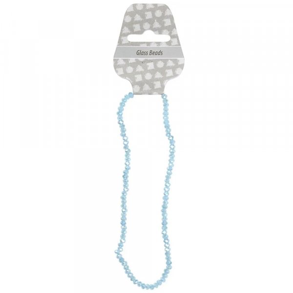 Fasetterte perler - 3 x 4 mm - Lysebl