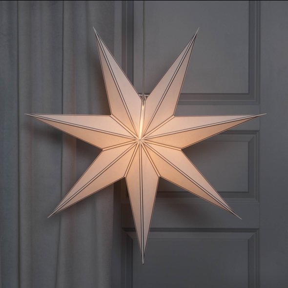 Julestjerne - NICOLAS 80 cm - Hvit/Sølv Julestjerne - NICOLAS 80 cm - Hvit/Sølv