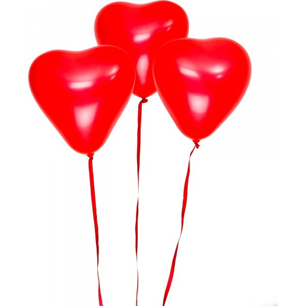 Hjerteballonger - Rde - 30 cm - 8 stk