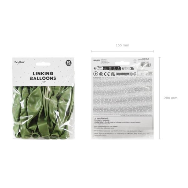 20-pakning koblingsballonger, olivengrønne 20-pakning koblingsballonger, olivengrønne