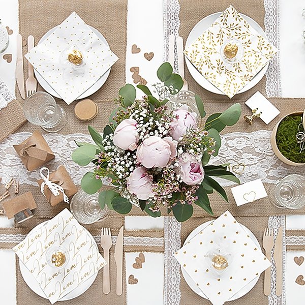 Bånd - Jute/blonder - 5 cm Bånd - Jute/blonder - 5 cm