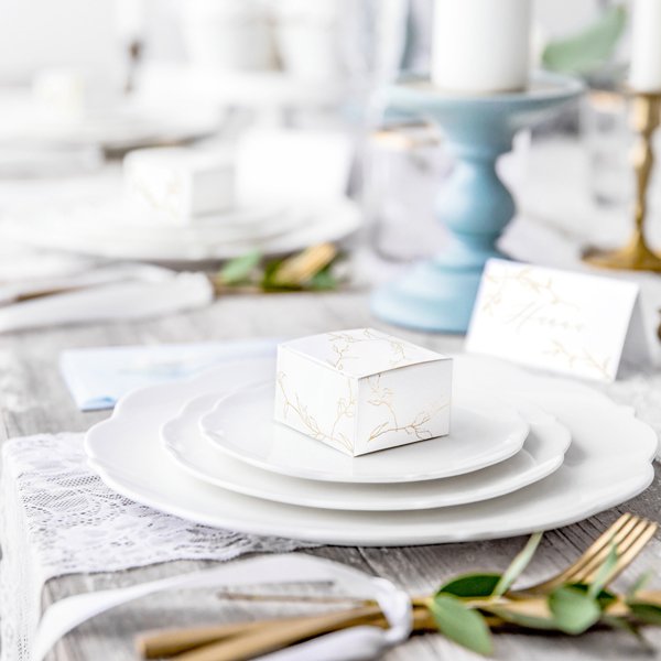 Gaveesker - Grener - Hvit/Gull - 10-pakning