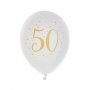 Ballonger - Hvite 50 år - 23 cm - 8 stk Ballonger - Hvite 50 år - 23 cm - 8 stk