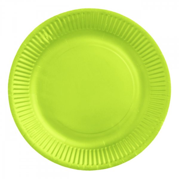 Papirtallerkener limegrønne 18 cm - 8-pakning Papirtallerkener limegrønne 18 cm - 8-pakning