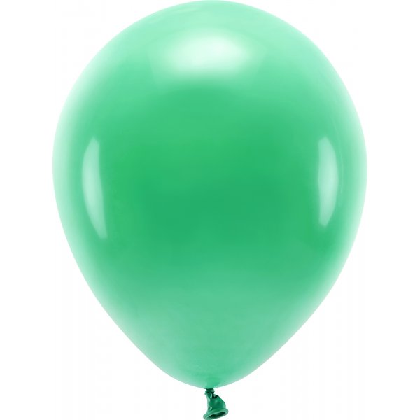 Ensfargede ballonger - �ko 30 cm - Gr�nn - 10-pakning