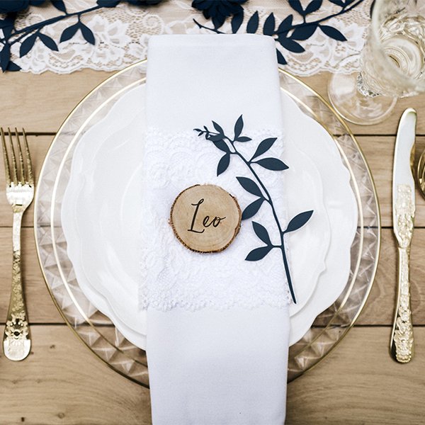 Plasseringskort - Sirkler - Tre - 6-pakning