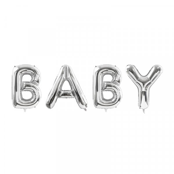 Bokstavballonger - Baby - Sølv Bokstavballonger - Baby - Sølv