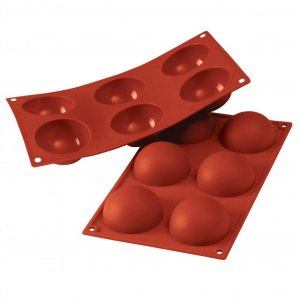 Silikonform - 6 halvkuler - 7 cm