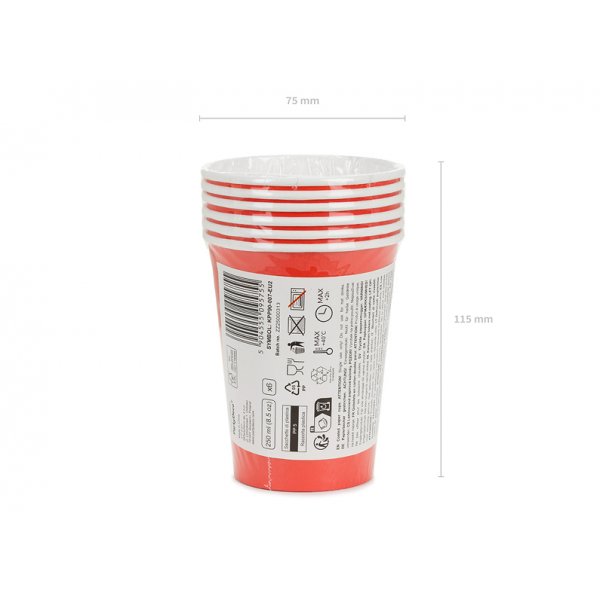 Papirkopp - Rød - 250ml Papirkopp - Rød - 250ml