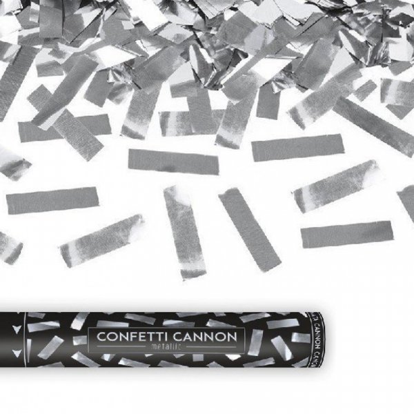 Konfettikanon - 40 cm - S�lv