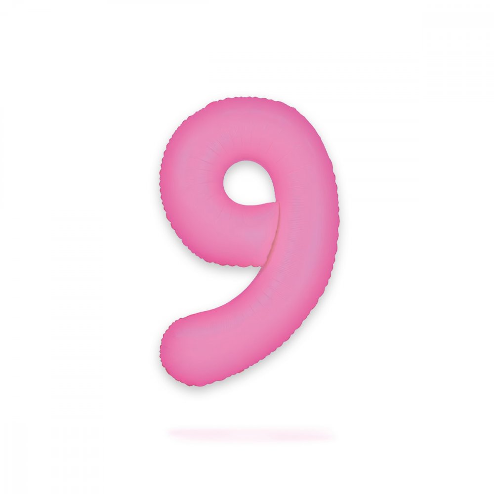 Ballongnummer - Neonrosa - 86 cm - Nummer: 9 - Tallballonger, Ballonger