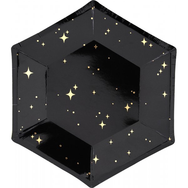 Desserttallerkener - Sparkle - Svart/Gull - 6-pakning Desserttallerkener - Sparkle - Svart/Gull - 6-pakning