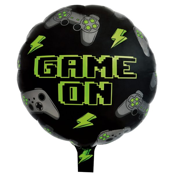 Folieballong - Game On - Rund - 46 cm Folieballong - Game On - Rund - 46 cm