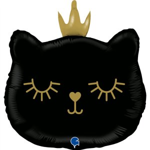 Folieballong - Katteprinsesse - Svart - Form - 53 cm Folieballong - Katteprinsesse - Svart - Form - 53 cm