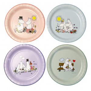 Papirtallerkener Runde - Mummi 8-pakning 23cm