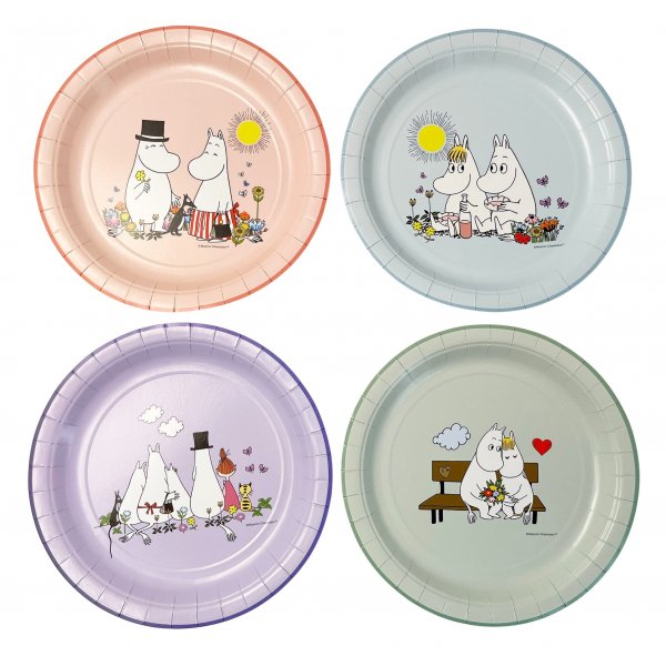 Papirtallerkener Runde - Mummi 8-pakning 23cm Papirtallerkener Runde - Mummi 8-pakning 23cm