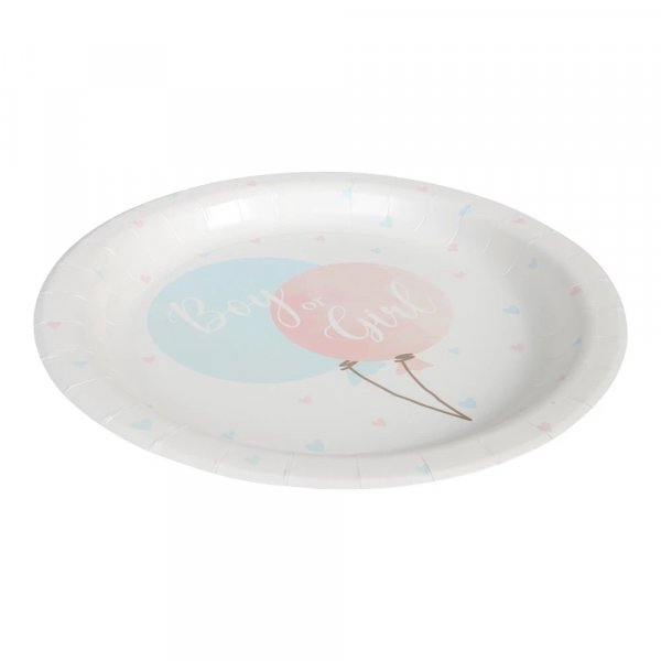 Papptallerkener - Kjønnsavsløring - 8-pakning - 23 cm Papptallerkener - Kjønnsavsløring - 8-pakning - 23 cm