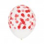 Ballonger - Trykt konfetti - R�d - 5-pakning
