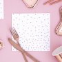 Servietter - Polkadotter - Rosgull - 20-pakning