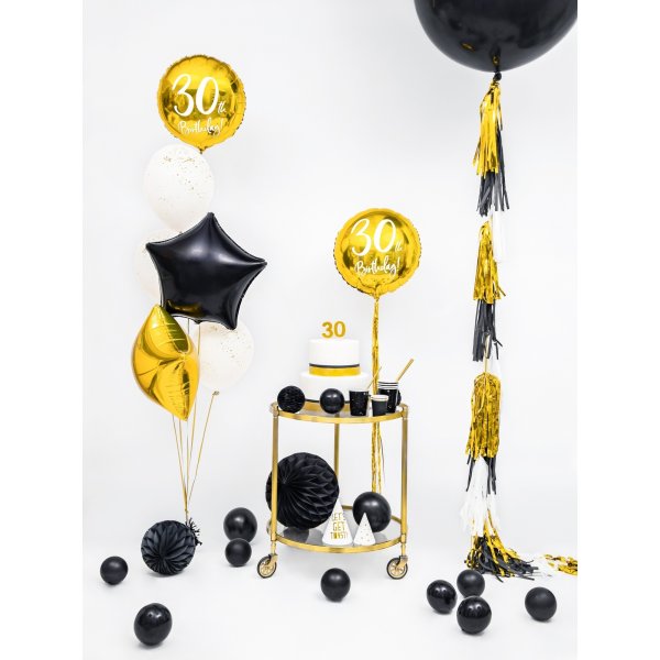 Miniballonger Pastell - Premium 12 cm - Svart - 10-pakning