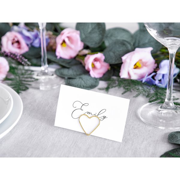 Kortholder - Hjerter - Gull - 10-pakning