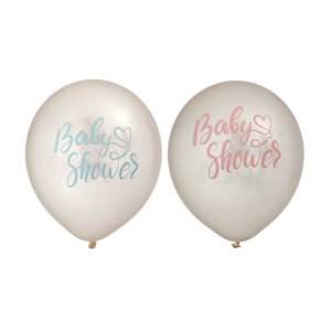 Ballonger - Babyshower - Bl/Rosa - 6-pakning