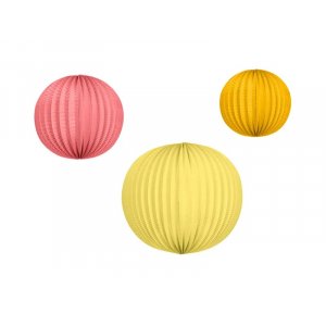Papirlykter - 3 stk - Oransje, rosa og gul Papirlykter - 3 stk - Oransje, rosa og gul