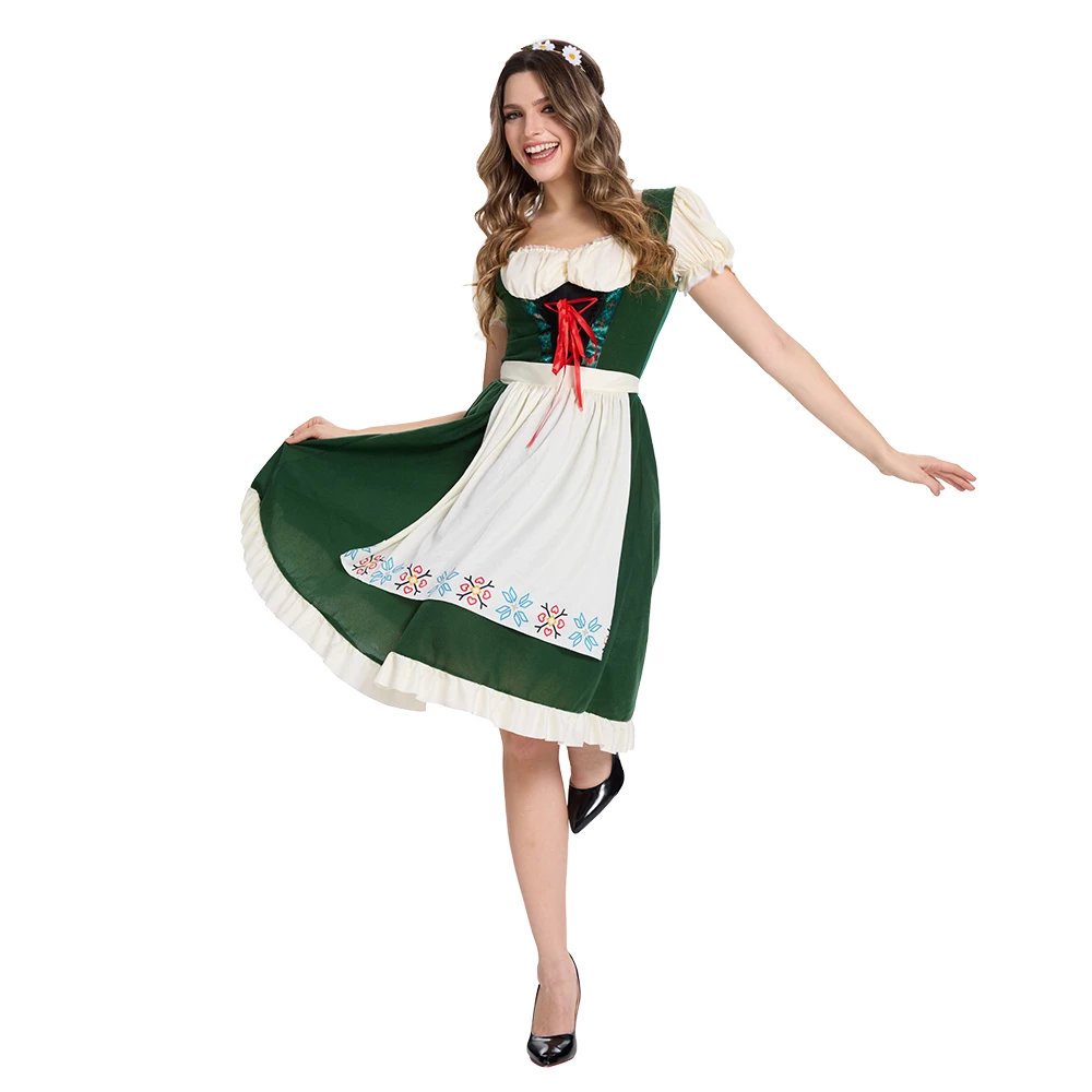 Kjole – Beer Girl – Grønn – S/M – Kle seg ut til Oktoberfest, Oktoberfest